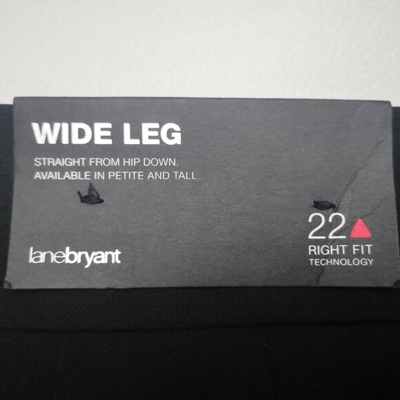 NWT Lane Bryant Ladies Size 22 Petite Black Wide Leg Right Fit Technology Pants - Picture 8 of 13